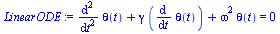 `+`(diff(diff(theta(t), t), t), `*`(gamma, `*`(diff(theta(t), t))), `*`(`^`(omega, 2), `*`(theta(t)))) = 0