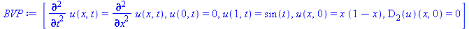 [diff(diff(u(x, t), t), t) = diff(diff(u(x, t), x), x), u(0, t) = 0, u(1, t) = sin(t), u(x, 0) = `*`(x, `*`(`+`(1, `-`(x)))), (D[2](u))(x, 0) = 0]