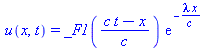 u(x, t) = `*`(_F1(`/`(`*`(`+`(`*`(c, `*`(t)), `-`(x))), `*`(c))), `*`(exp(`+`(`-`(`/`(`*`(lambda, `*`(x)), `*`(c)))))))