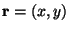 $\mathbf{r}=\left( x,y\right) $
