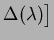$ \Delta (\lambda )\bigr]$