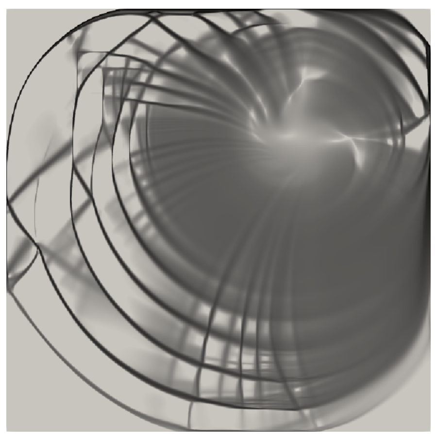 Strain rates in sea ice simulation