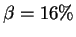 $\beta = 16\%$